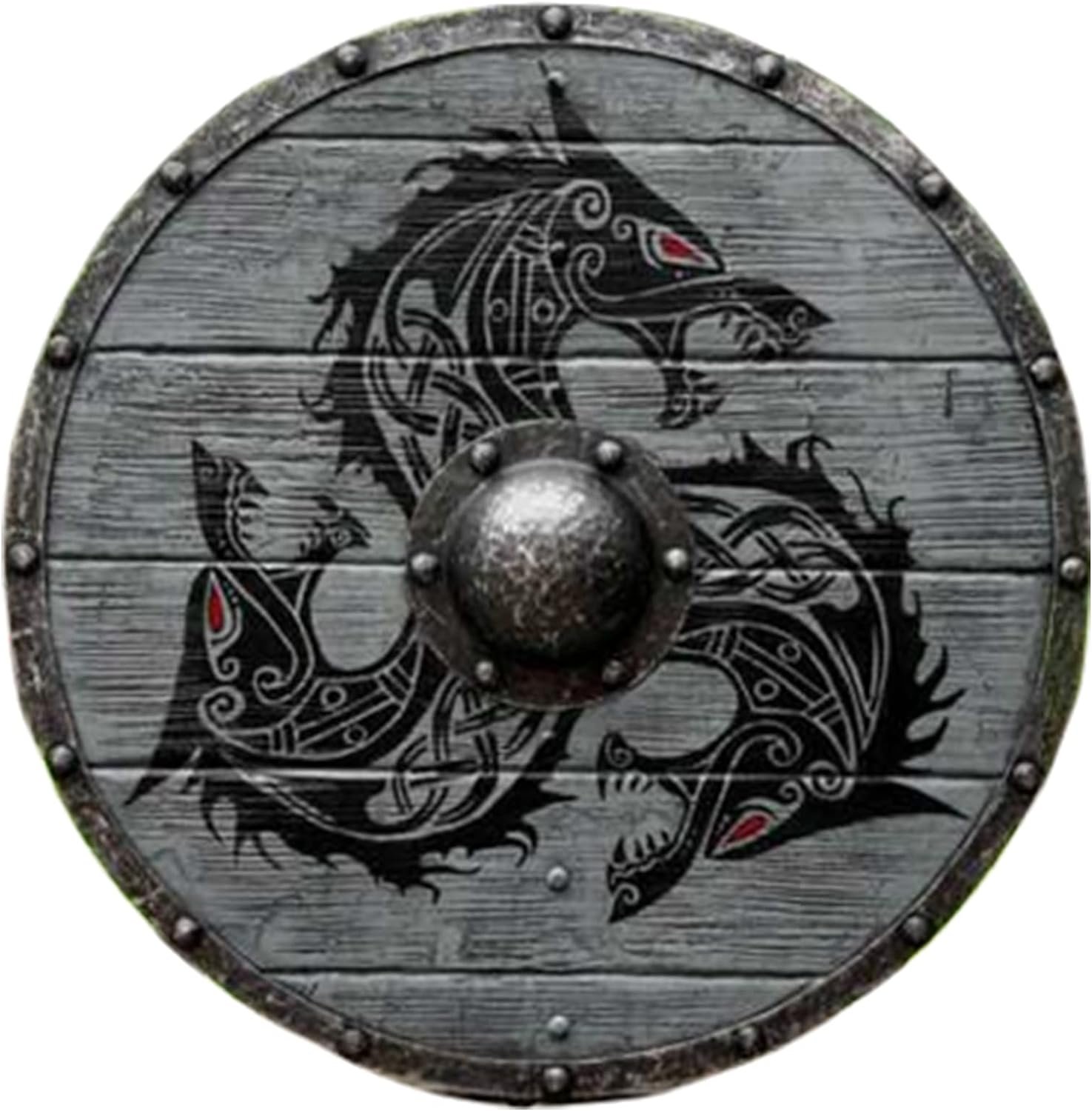 Medieval Fenrir Grey Wolf Shield